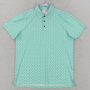 Kenny Flowers Polo Shirt Mens Size M Green White Short Sleeve